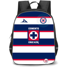Club de Futbol Cruz Azul S.A. de C.V. Backpack School Bag StudentPack - Club de Futbol Cruz Azul S.A. de C.V. Logo with Horizontal Stripe Blue Effect