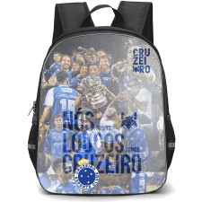 Cruzeiro Esporte Clube Backpack School Bag StudentPack - Cruzeiro Esporte Clube Logo with Champions Collage Smoke Effect
