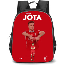 Diogo Jota Backpack School Bag StudentPack - Series Portrait Poster In Red Background