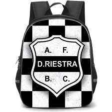Deportivo Riestra Asociacion de Fomento Barrio Colon Backpack School Bag StudentPack - Deportivo Riestra Asociacion de Fomento Barrio Colon Logo with Black & White Check Pattern