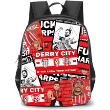Derry City FC Backpack School Bag StudentPack - Logo Quote Collage Vector Art Poster