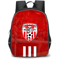 Derry City FC Backpack School Bag StudentPack - Logo In Red Grunge Background