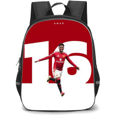 Amad Diallo Backpack StudentPack - Amad Diallo 16 Manchester United Signature Celebration On Red White Background