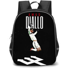 Amad Diallo Backpack StudentPack - Amad Diallo Manchester United Jumping On Black Background