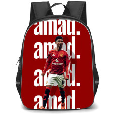 Amad Diallo Backpack StudentPack - Amad Diallo Manchester United Standing And Shouting On Word Art Red Background