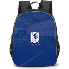 Enfield Football Club Backpack School Bag StudentPack - Enfield Football Club Stadium With Logo Blue Overlay Effect
