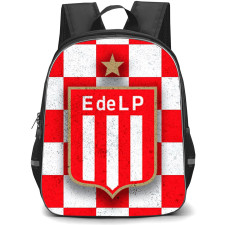 Club Estudiantes de La Plata Backpack School Bag StudentPack - Club Estudiantes de La Plata Logo with Red and White Checker Effect