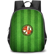 Evesham United Football Club Backpack School Bag StudentPack - Evesham United Football Club Logo with Vertical Stripe Green Effect