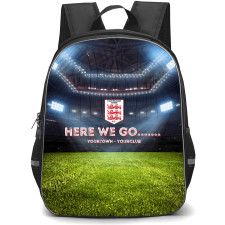 Faversham Town Football Club Backpack School Bag StudentPack - Faversham Town Football Club Stadium with Logo "Here We Go" Effect