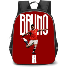 Bruno Fernandes Backpack StudentPack - Bruno Fernandes Manchester United Free Kick On Word Art Red Background