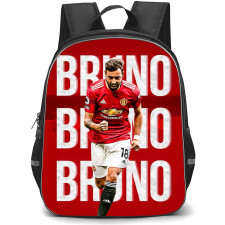 Bruno Fernandes Backpack StudentPack - Bruno Fernandes Manchester United Running On WArt Red Background