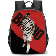 Bruno Fernandes Backpack StudentPack - Bruno Fernandes Shouting Grayscale On Red Black Background