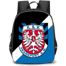 FSV Frankfurt Football Club Backpack School Bag StudentPack - Logo In Black White And Blue Background