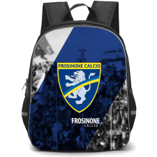 Frosinone Calcio Backpack School Bag StudentPack - Logo Fans In Blue Grayscale Background