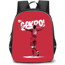 Cody Gakpo Backpack StudentPack - Cody Gakpo 18 Celebrating Illustration Art On Red Background