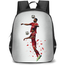 Cody Gakpo Backpack StudentPack - Cody Gakpo Liverpool F.C. Header Graphic Art On Gray Background