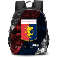 Genoa Cricket and Football Club Backpack School Bag StudentPack - Logo In Crown Red And Blue Grayscale Background
