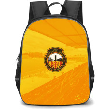 Gloucester City Football Club Backpack School Bag StudentPack - Gloucester City Football Club Stadium with Logo Yellow Effect