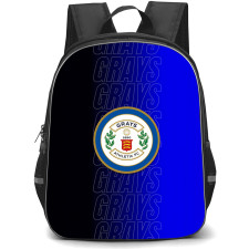 Grays Athletic Football Club Backpack School Bag StudentPack - Grays Athletic Football Club With Logo "Grays" Text Blue Background