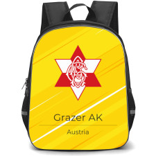 Grazer AK Backpack School Bag StudentPack - Logo Poster In Yellow Background