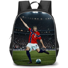 Erling Haaland Backpack School Bag StudentPack - Erling Haaland Jersey Number 9 Norway National Team Stadium Action Shot Poster