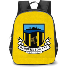 Hebburn Town Backpack School Bag StudentPack - Logo In Yellow Grunge Background Football Club
