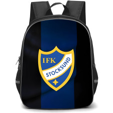IFK Stocksund Backpack School Bag StudentPack - IFK Stocksund Logo On Blue Stripe Black Background Football Club