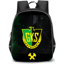 GKS Jastrzebie Backpack School Bag StudentPack - Logo In Back Grunge Background