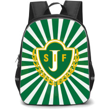 Jonkopings Sodra IF Backpack School Bag StudentPack - Jonkopings Sodra IF Logo On Meri Meri Green Stripe Background Football Club