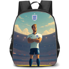 Harry Kane Backpack School Bag StudentPack - Harry Kane Jersey Number 9 England National Team Standing On Stadium Anime Art Poster