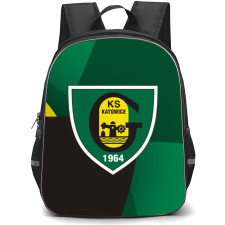 GKS Katowice Backpack School Bag StudentPack - Logo In Black Green And Yellow Background