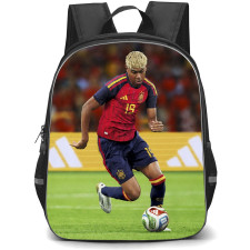Lamine Yamal Backpack School Bag StudentPack - Lamine Yamal Jersey Number 19 Spanish National Team Dribbling Poster