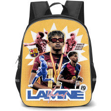 Lamine Yamal Backpack StudentPack - Lamine Yamal Pop Art Sticker On Yellow Background