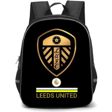 Leeds United Backpack StudentPack - Leeds United Team Logo Golden On Black Background