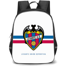 Levante UD Backpack School Bag StudentPack - Levante UD Logo On Red Blue Stripe White Background Football Club
