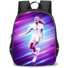 Lindsey Horan Backpack StudentPack - Lindsey Horan United States Women's National Football Celebration On Pink Blue Neon Effect