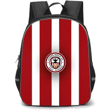 Lower Breck Football Club Backpack School Bag StudentPack - Lower Breck Football Club with Logo Vertical Stripe Red Effect