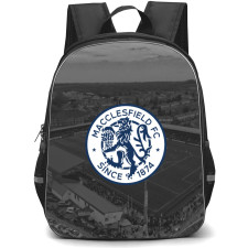 National League North Macclesfield Backpack School Bag StudentPack - Large Logo In Gray Field Background