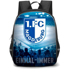1. FC Magdeburg Backpack School Bag StudentPack - Logo In Blue Stadium Poster Football Club