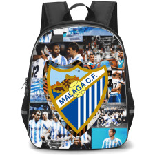 Malaga CF Backpack School Bag StudentPack - Malaga CF Logo On Players Retro Background Football Club