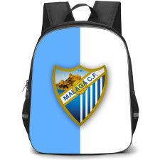 Malaga CF Backpack School Bag StudentPack - Malaga CF Logo On Skyblue And White Background Football Club