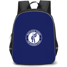 Matlock Town Football Club Backpack School Bag StudentPack - Matlock Town Football Club Logo with Blue Background Effect