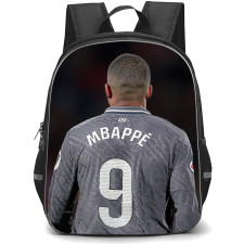 Kylian Mbappe Backpack StudentPack - Kylian Mbappe 9 Wear Gray Jersey Back Poster