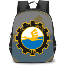 FKS Stal Mielec Backpack School Bag StudentPack - Logo Overlay In Gray Background
