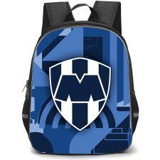 Club de Futbol Monterrey Rayados, A.C. Backpack School Bag StudentPack - Club de Futbol Monterrey Rayados, A.C. Logo with Blue Effect Background