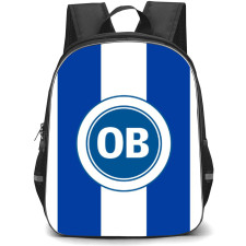 Odense Boldklub Football Club Backpack School Bag StudentPack - Logo In Blue And White Stripe Background