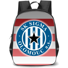 SK Sigma Olomouc Backpack School Bag StudentPack - Logo In Red And Gray Stripe Background