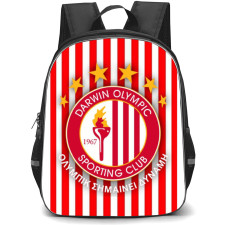 Darwin Olympic Sporting Club Backpack School Bag StudentPack - Logo In Red And White Stripe