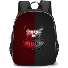 Ostersunds FK Backpack School Bag StudentPack - Ostersunds FK Logo On Dark Red Gray Texture Background Football Club
