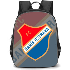 FC Banik Ostrava Backpack School Bag StudentPack - Logo Overlay In Gray Background